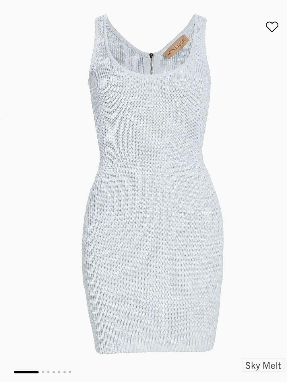 Aya Muse Sky Melt Knit Bodycon Mini Dress in Soft Blue